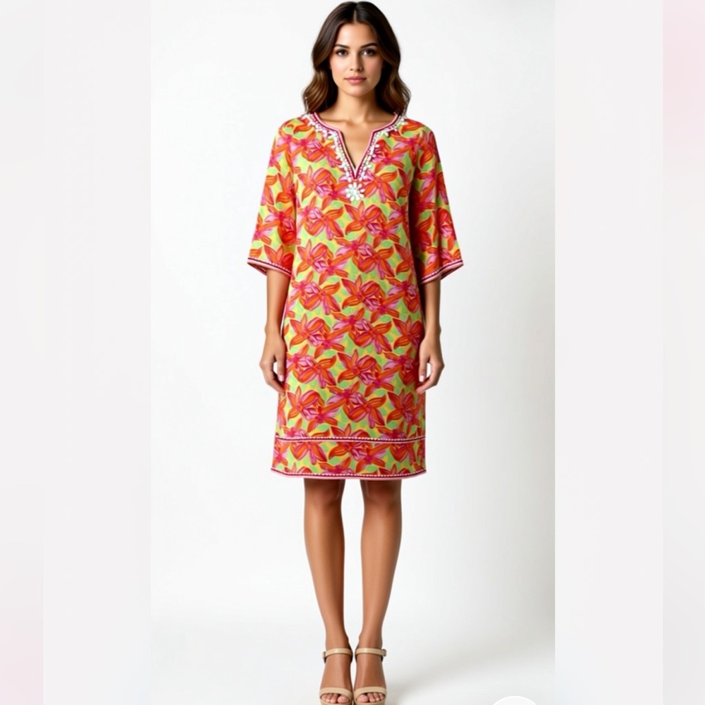 Lilly Pulitzer Pink and Orange Floral Dress - Picture 2 of 8